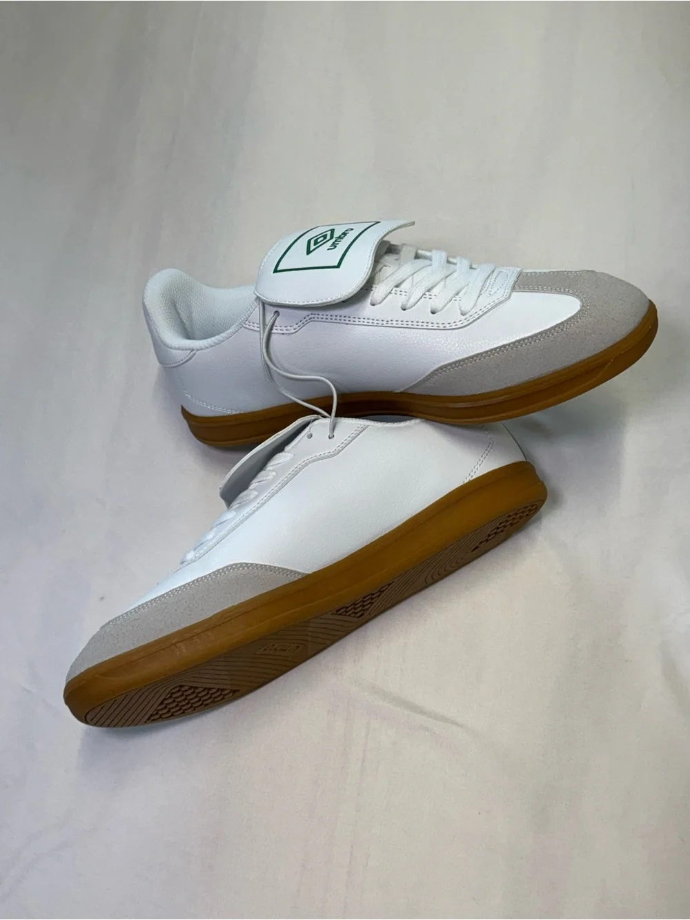 Umbro White Sneakers with Gray Suede Accents